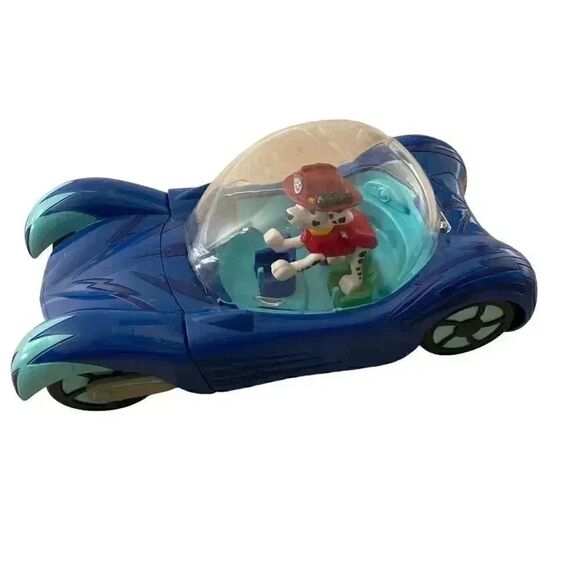 PJ Masks Toys Figure & Vehicle Set Lot Marshall Blue Glider Car Mobile - Picture 2 of 6